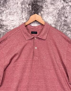 Proper Cloth Polo Shirt 3XL Mens Red Cotton Linen Pique Untucked